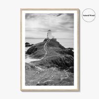 Llanddwyn Island Black and White Fine Art Photo Print, Lighthouse Anglesey Poster