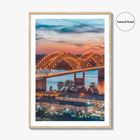 Memphis Fine Art Photo Print, Tennessee USA, Hernando de Soto Bridge, Wall Decor Poster