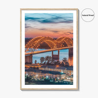 Memphis Fine Art Photo Print, Tennessee USA, Hernando de Soto Bridge, Wall Decor Poster