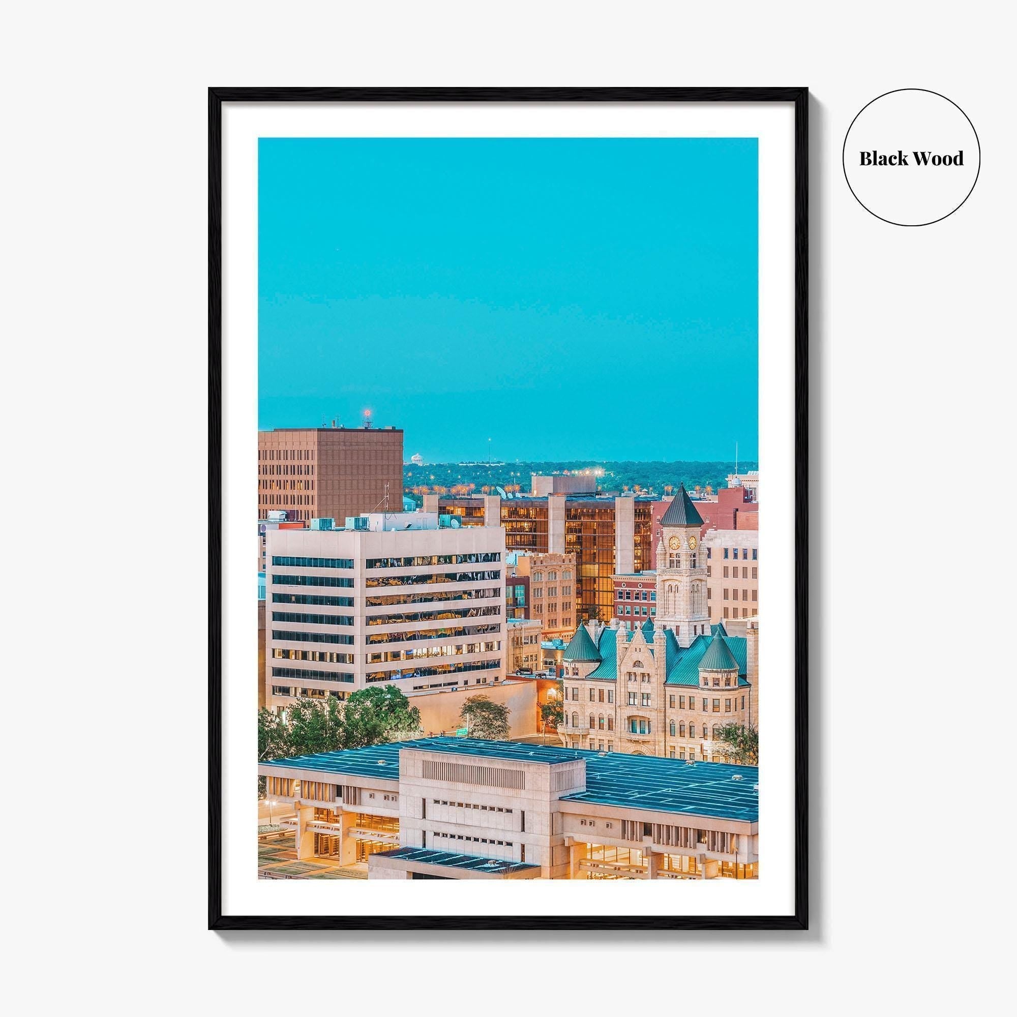 Wichita Skyline Fine Art Photo Print, Kansas Wall Poster, USA