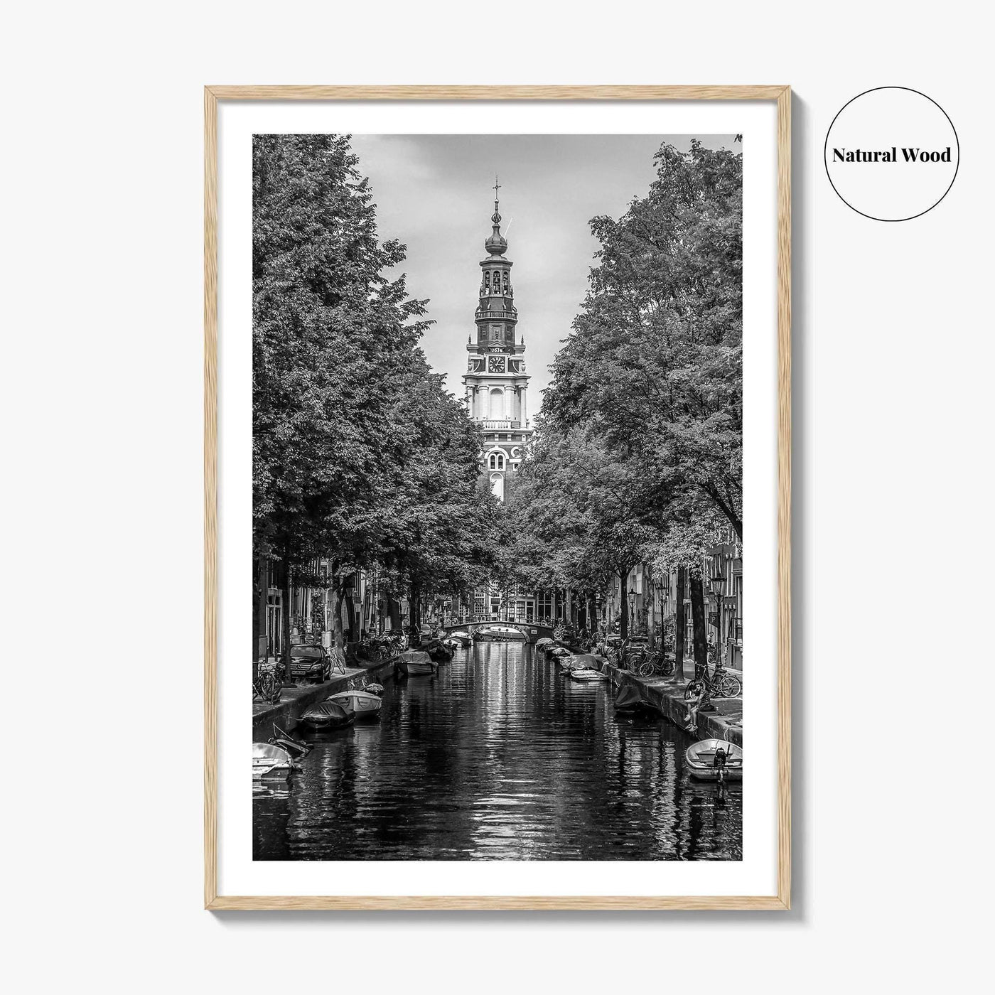 Amsterdam Black and White Fine Art Photo Print, Canals, Netherlands Holland Wall Decor Poster