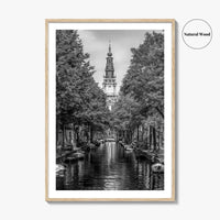 Amsterdam Black and White Fine Art Photo Print, Canals, Netherlands Holland Wall Decor Poster