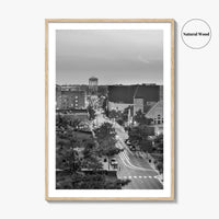 Columbia Missouri Skyline Black and White Fine Art Photo Print, Downtown, USA Poster