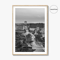 Columbia Missouri Skyline Black and White Fine Art Photo Print, Downtown, USA Poster