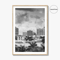 Sarasota Skyline Black and White Fine Art Photo Print, Florida Wall Decor, USA Poster