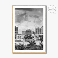 Sarasota Skyline Black and White Fine Art Photo Print, Florida Wall Decor, USA Poster