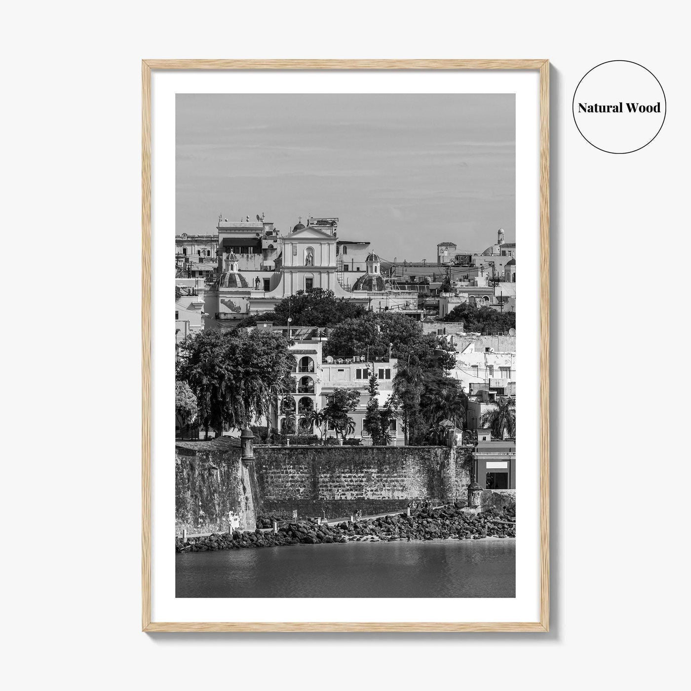 Old San Juan Black and White Fine Art Photo Print, Puerto Rico Cityscape Poster