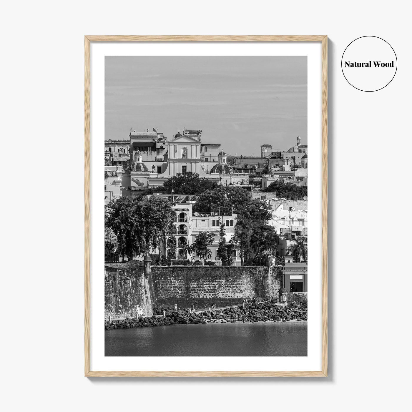 Old San Juan Black and White Fine Art Photo Print, Puerto Rico Cityscape Poster