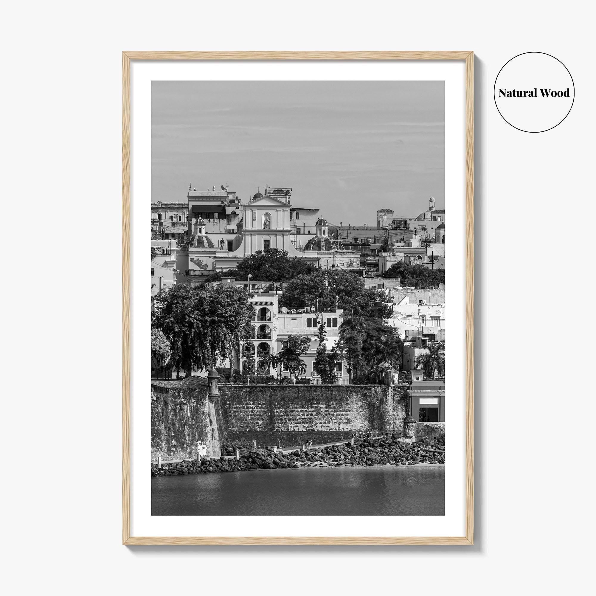 Old San Juan Black and White Fine Art Photo Print, Puerto Rico Cityscape Poster