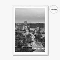 Columbia Missouri Skyline Black and White Fine Art Photo Print, Downtown, USA Poster