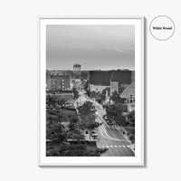 Columbia Missouri Skyline Black and White Fine Art Photo Print, Downtown, USA Poster