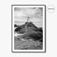 Llanddwyn Island Black and White Fine Art Photo Print, Lighthouse Anglesey Poster