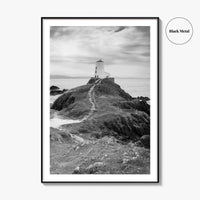Llanddwyn Island Black and White Fine Art Photo Print, Lighthouse Anglesey Poster