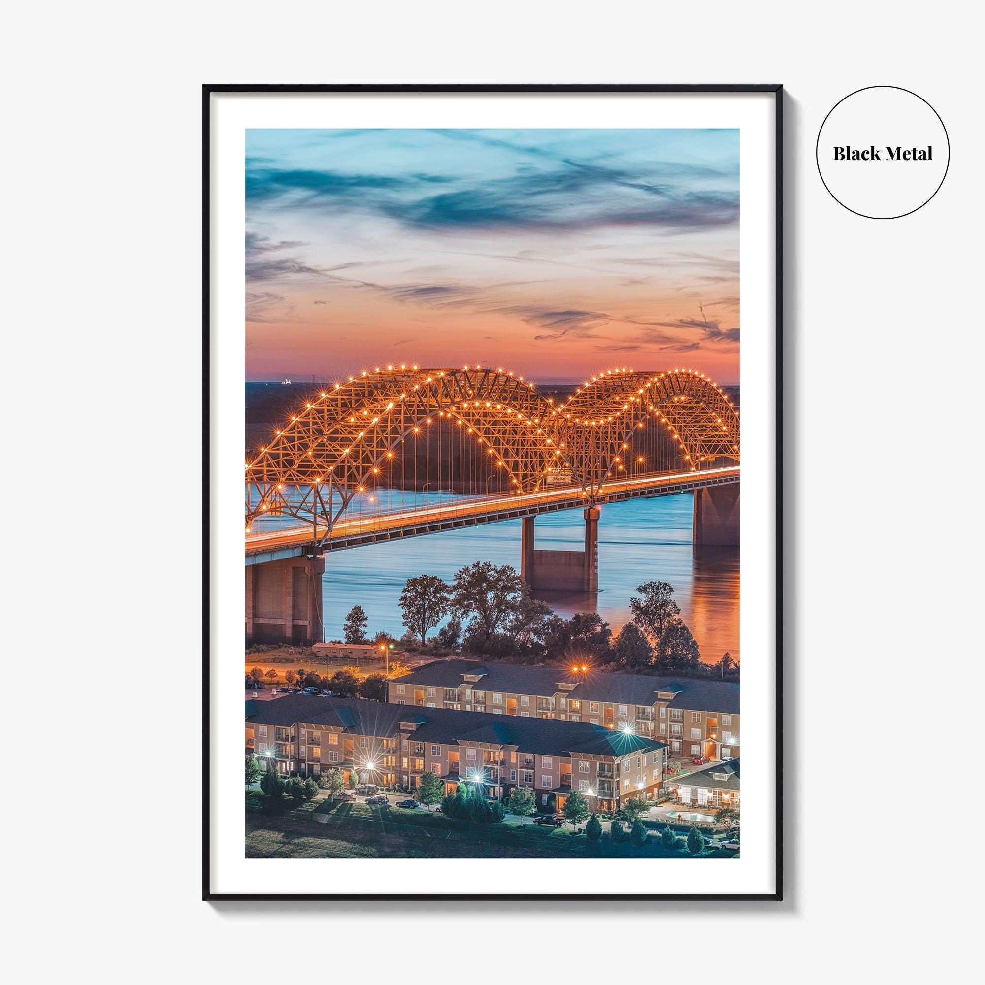 Memphis Fine Art Photo Print, Tennessee USA, Hernando de Soto Bridge, Wall Decor Poster