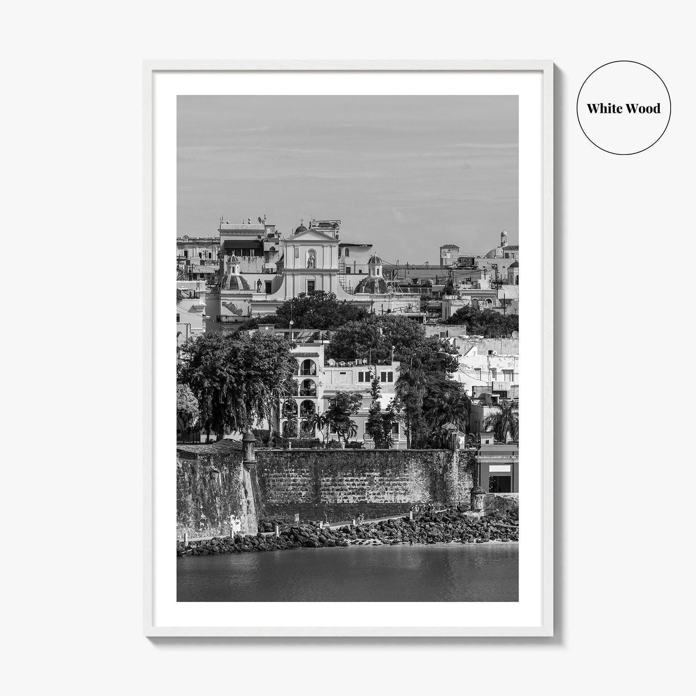 Old San Juan Black and White Fine Art Photo Print, Puerto Rico Cityscape Poster