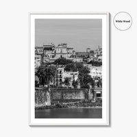 Old San Juan Black and White Fine Art Photo Print, Puerto Rico Cityscape Poster