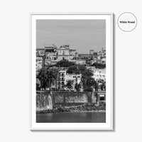 Old San Juan Black and White Fine Art Photo Print, Puerto Rico Cityscape Poster