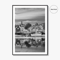 Portsmouth Black and White Fine Art Photo Print, Piscataqua River New Hampshire Poster