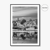 Portsmouth Black and White Fine Art Photo Print, Piscataqua River New Hampshire Poster