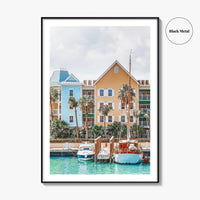 Nassau Bahamas Fine Art Photo Print, Coastline Homes, Wall Poster, New Providence