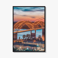 Memphis Fine Art Photo Print, Tennessee USA, Hernando de Soto Bridge, Wall Decor Poster