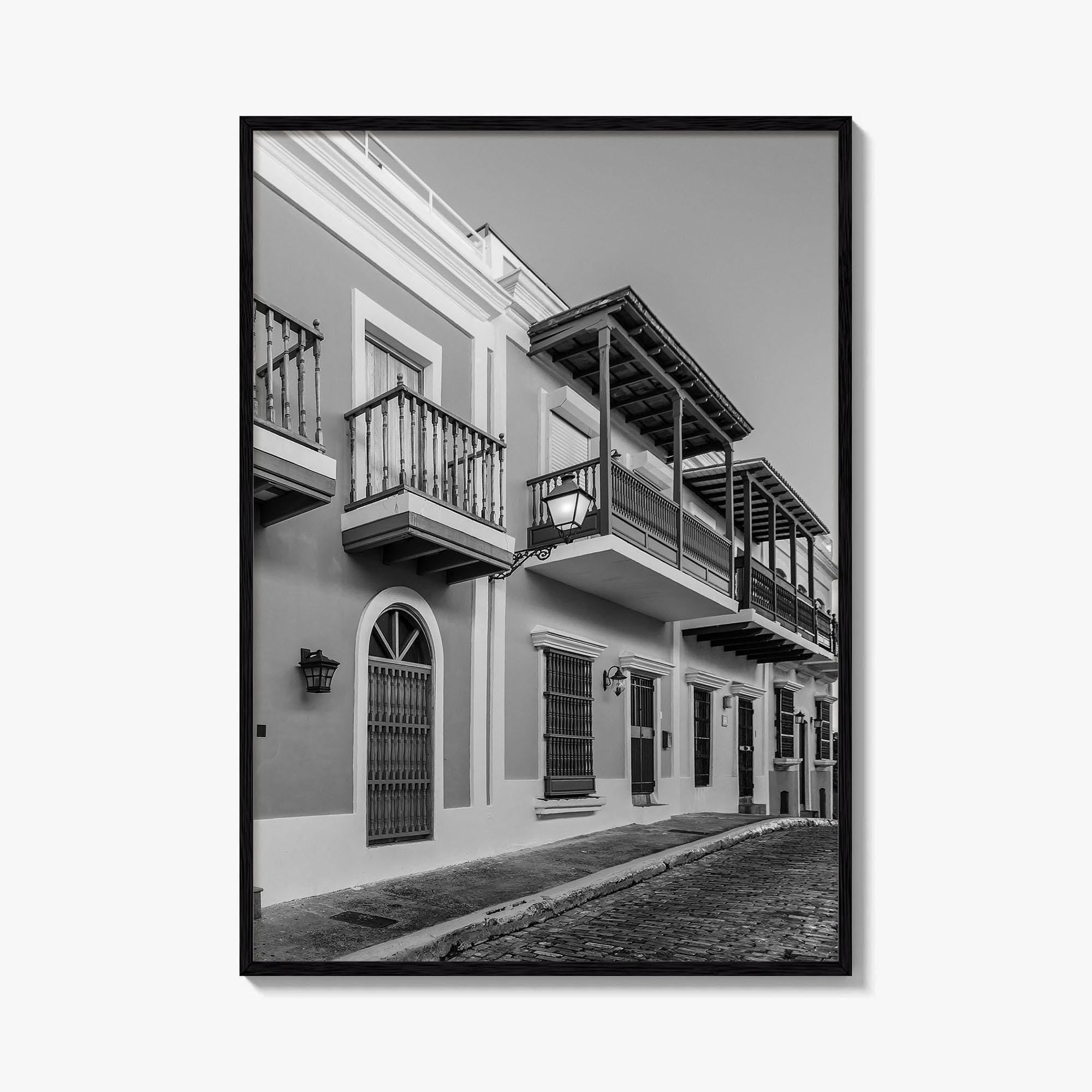 Old San Juan Black and White Fine Art Photo Print, Puerto Rico