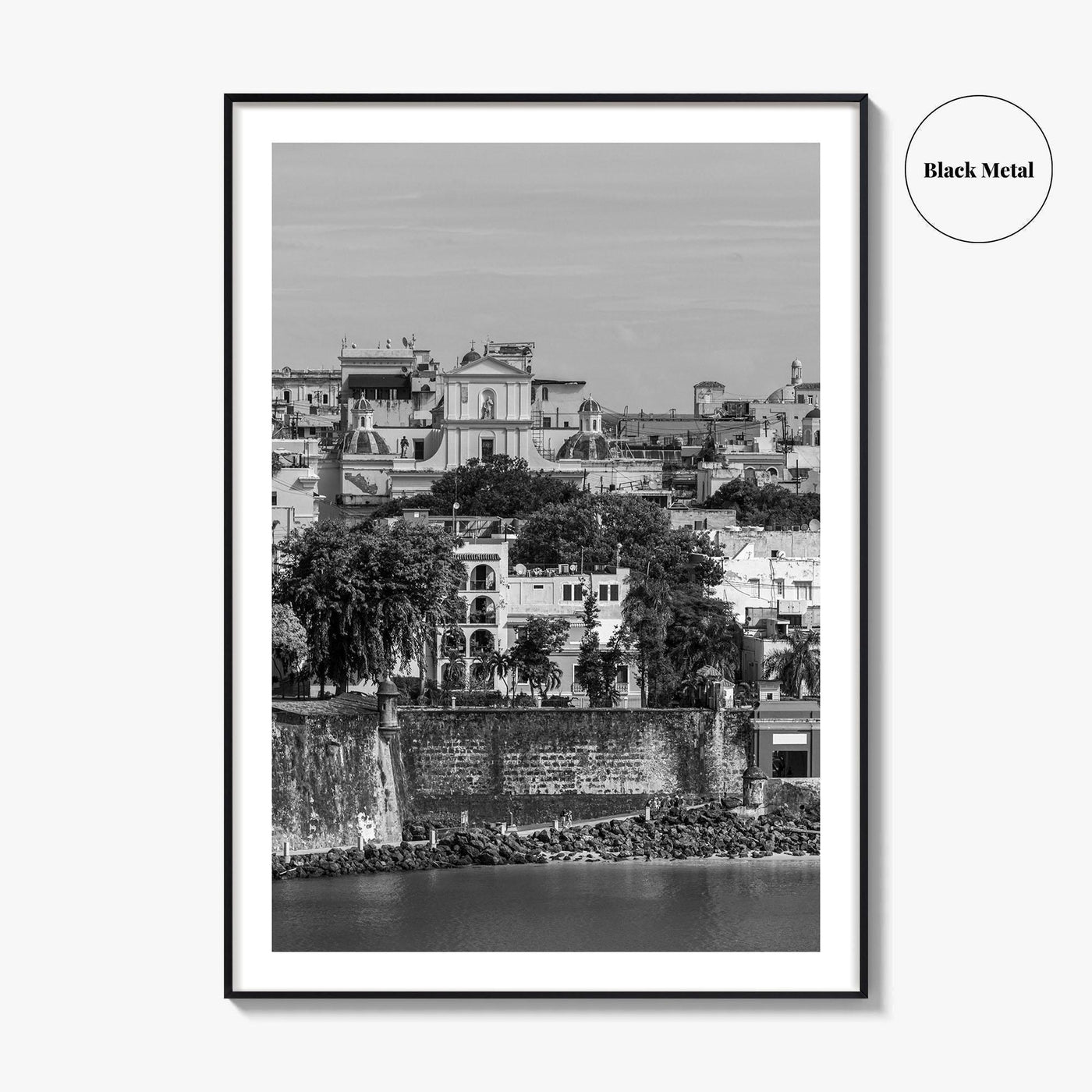 Old San Juan Black and White Fine Art Photo Print, Puerto Rico Cityscape Poster