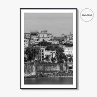 Old San Juan Black and White Fine Art Photo Print, Puerto Rico Cityscape Poster