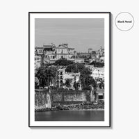 Old San Juan Black and White Fine Art Photo Print, Puerto Rico Cityscape Poster