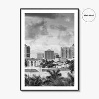 Sarasota Skyline Black and White Fine Art Photo Print, Florida Wall Decor, USA Poster