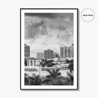 Sarasota Skyline Black and White Fine Art Photo Print, Florida Wall Decor, USA Poster