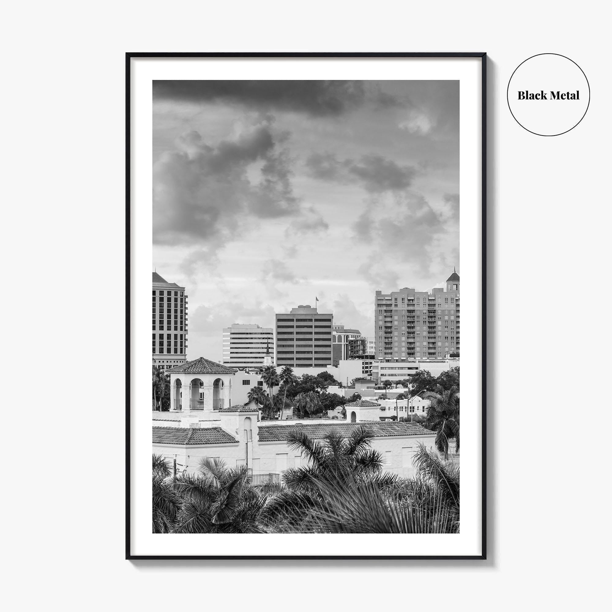 Sarasota Skyline Black and White Fine Art Photo Print, Florida Wall Decor, USA Poster