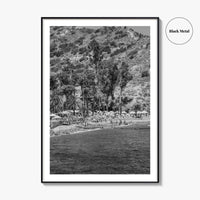 Santa Catalina Island Black and White Fine Art Photo Print, Avalon Bay California Poster