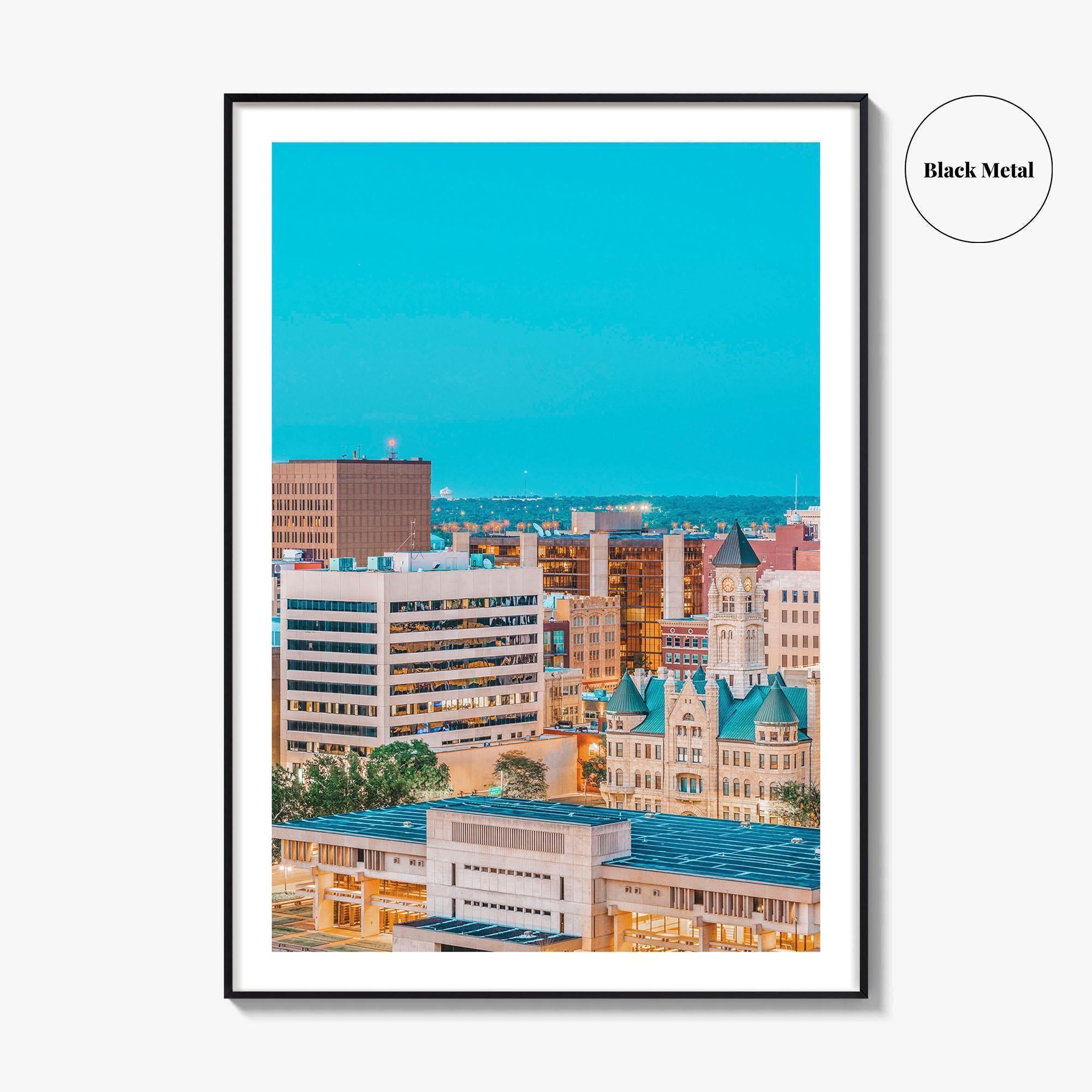 Wichita Skyline Fine Art Photo Print, Kansas Wall Poster, USA