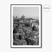 Bergamo Black and White Fine Art Photo Print, Citta Alta, Italy Wall Poster