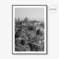 Bergamo Black and White Fine Art Photo Print, Citta Alta, Italy Wall Poster