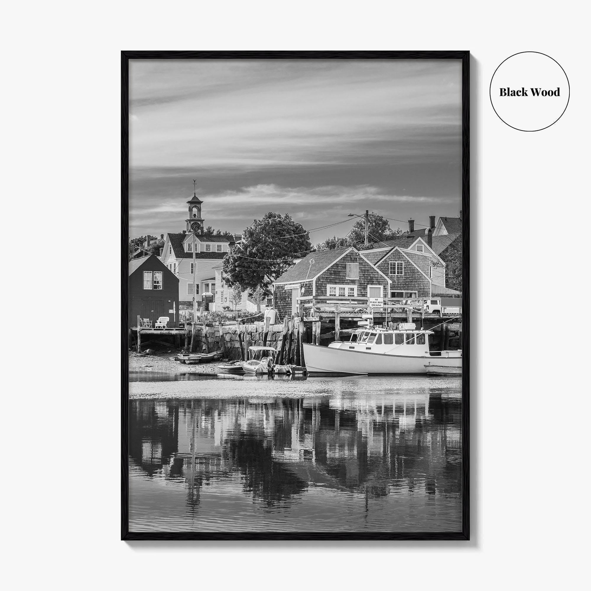 Portsmouth Black and White Fine Art Photo Print, Piscataqua River New Hampshire Poster