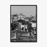 Old San Juan Black and White Fine Art Photo Print, Puerto Rico Cityscape Poster