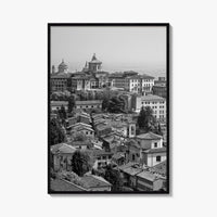 Bergamo Black and White Fine Art Photo Print, Citta Alta, Italy Wall Poster