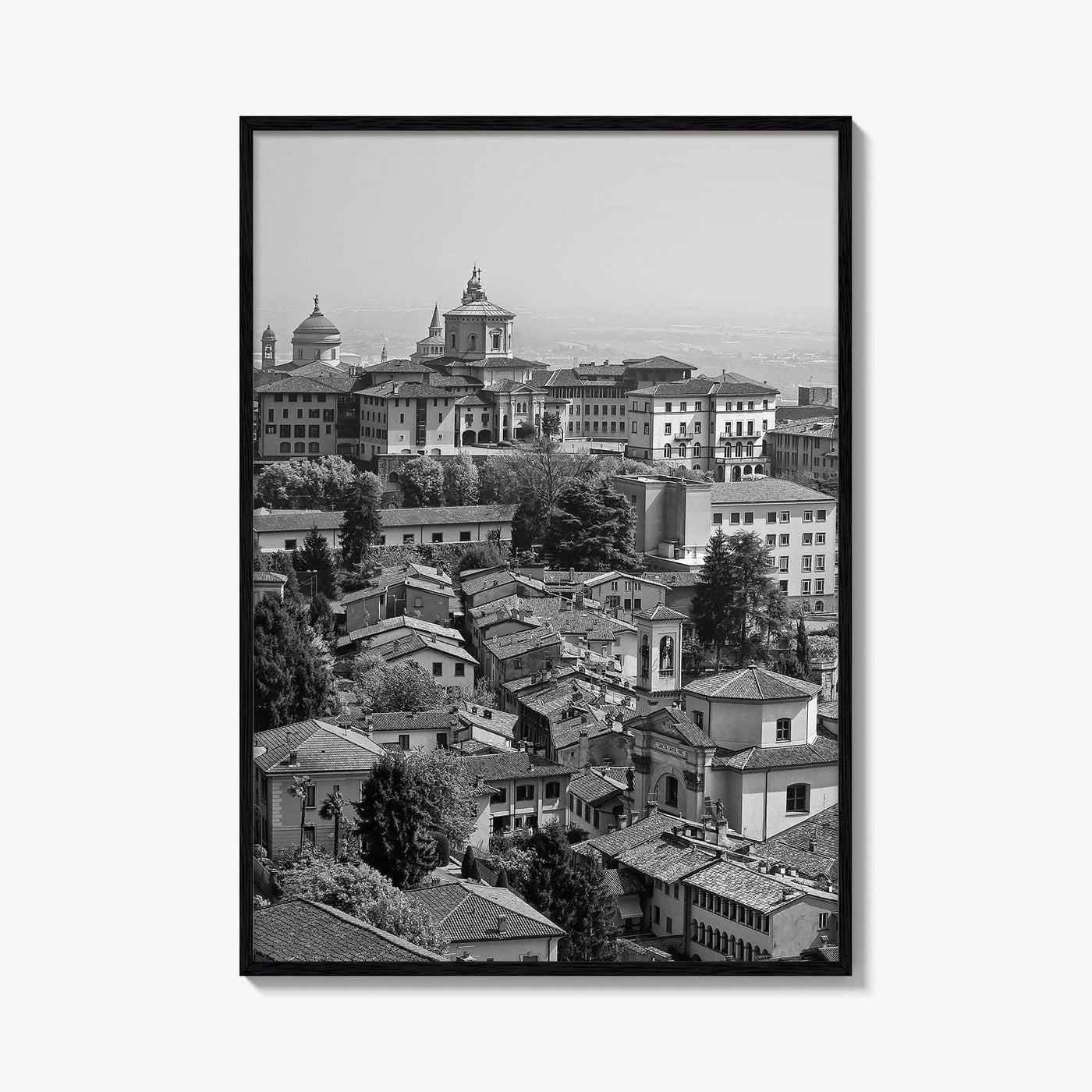 Bergamo Black and White Fine Art Photo Print, Citta Alta, Italy Wall Poster