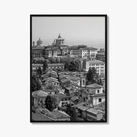 Bergamo Black and White Fine Art Photo Print, Citta Alta, Italy Wall Poster