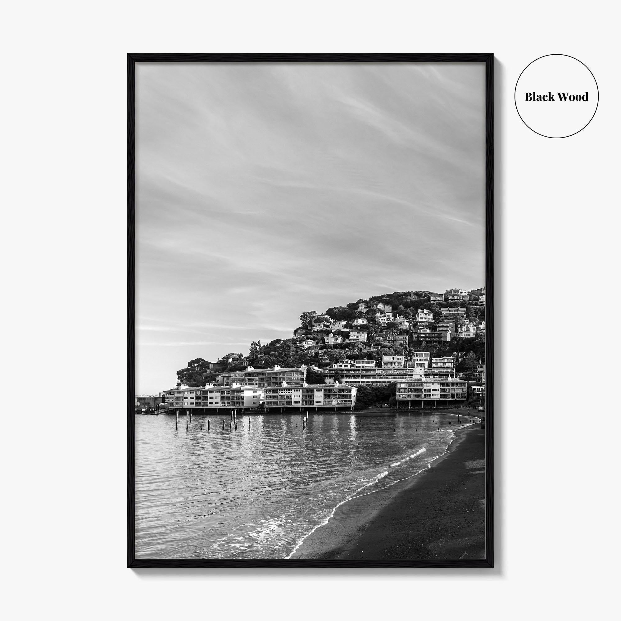 Sausalito Black and White Fine Art Photo Print, San Francisco, California, USA Poster