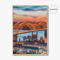 Memphis Fine Art Photo Print, Tennessee USA, Hernando de Soto Bridge, Wall Decor Poster