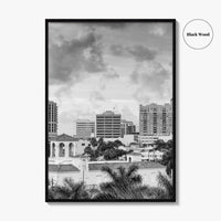 Sarasota Skyline Black and White Fine Art Photo Print, Florida Wall Decor, USA Poster