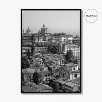 Bergamo Black and White Fine Art Photo Print, Citta Alta, Italy Wall Poster