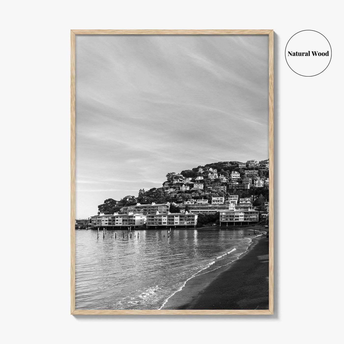 Sausalito Black and White Fine Art Photo Print, San Francisco, California, USA Poster
