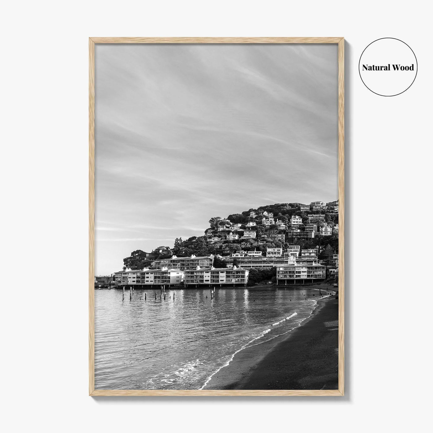 Sausalito Black and White Fine Art Photo Print, San Francisco, California, USA Poster