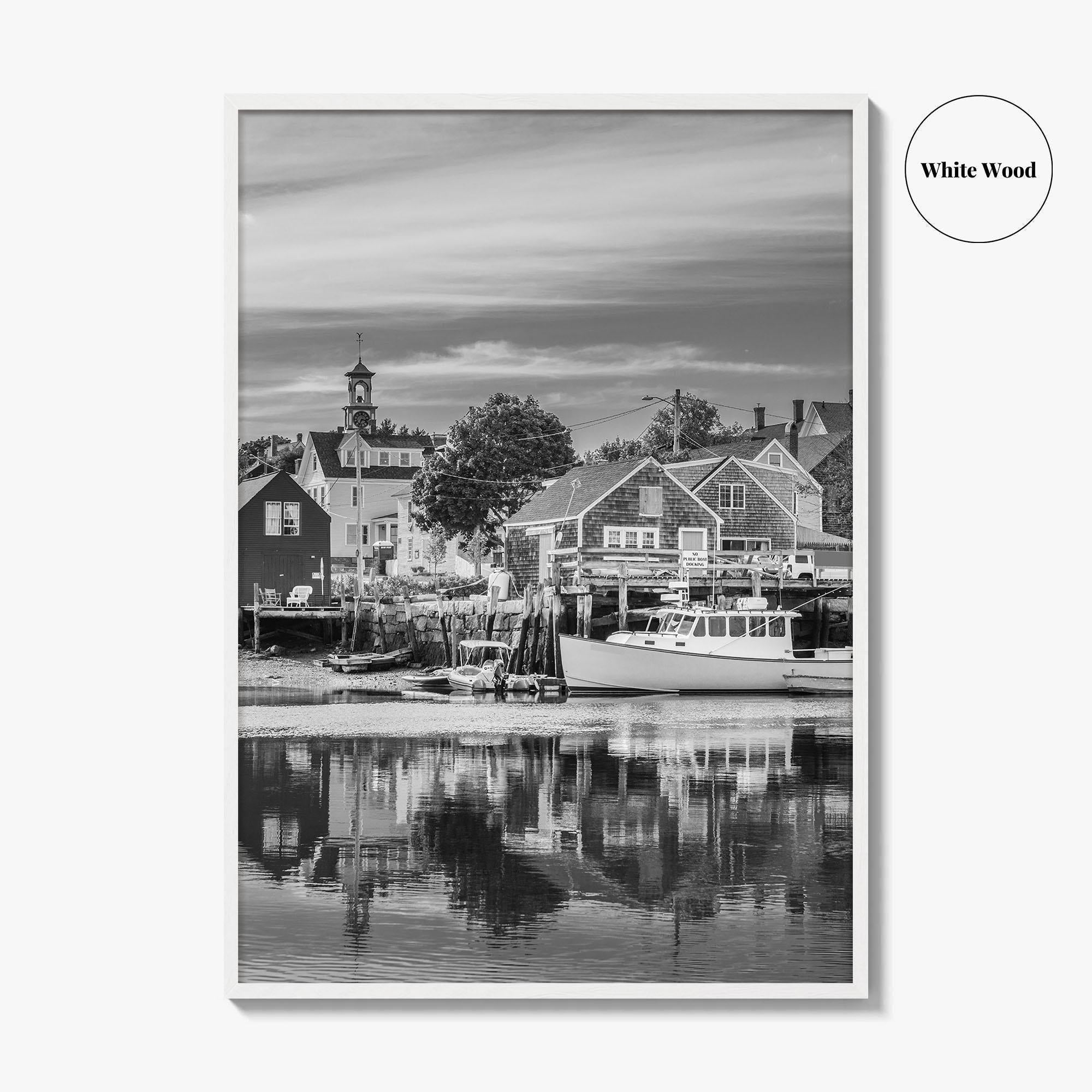 Portsmouth Black and White Fine Art Photo Print, Piscataqua River New Hampshire Poster