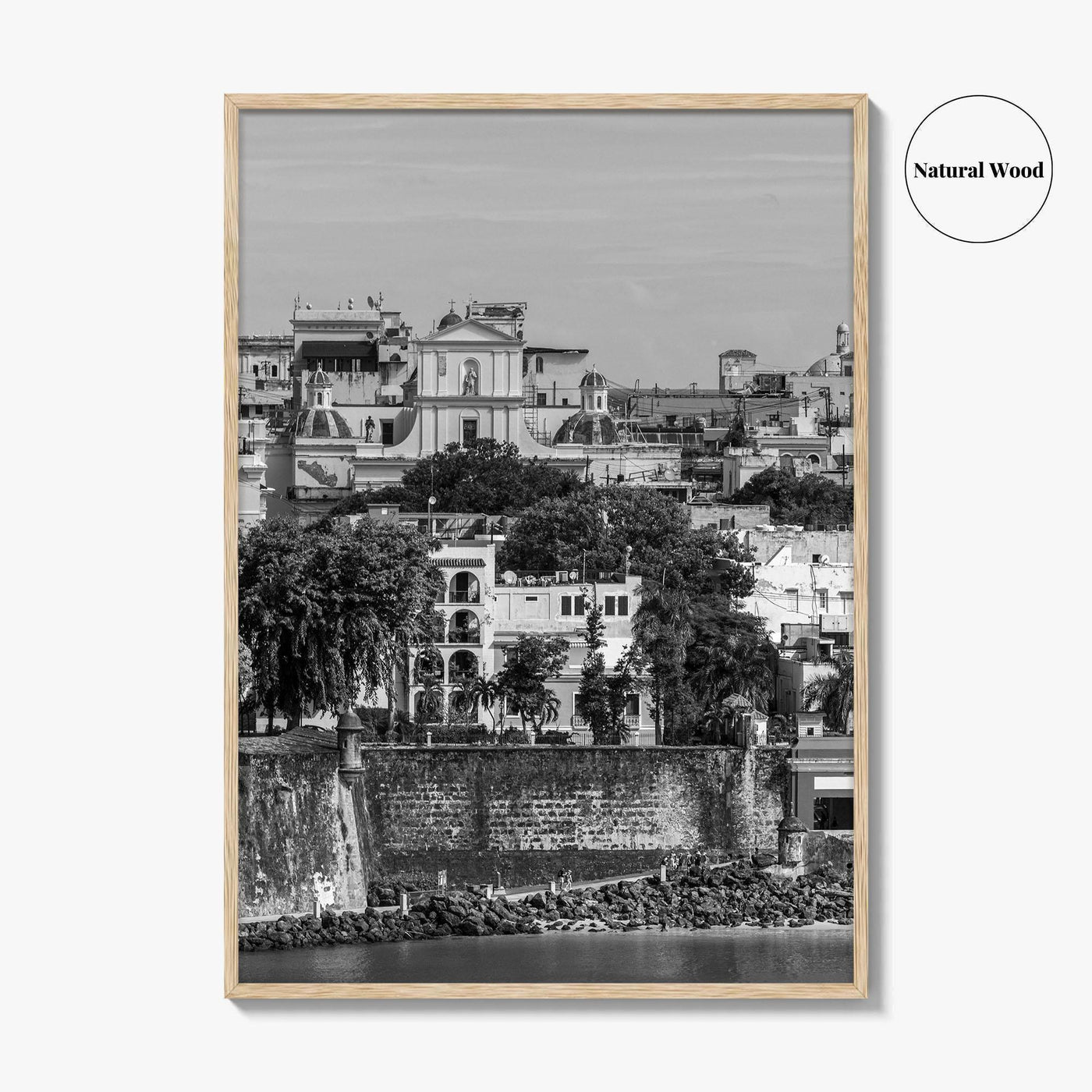 Old San Juan Black and White Fine Art Photo Print, Puerto Rico Cityscape Poster