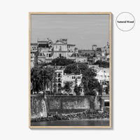 Old San Juan Black and White Fine Art Photo Print, Puerto Rico Cityscape Poster